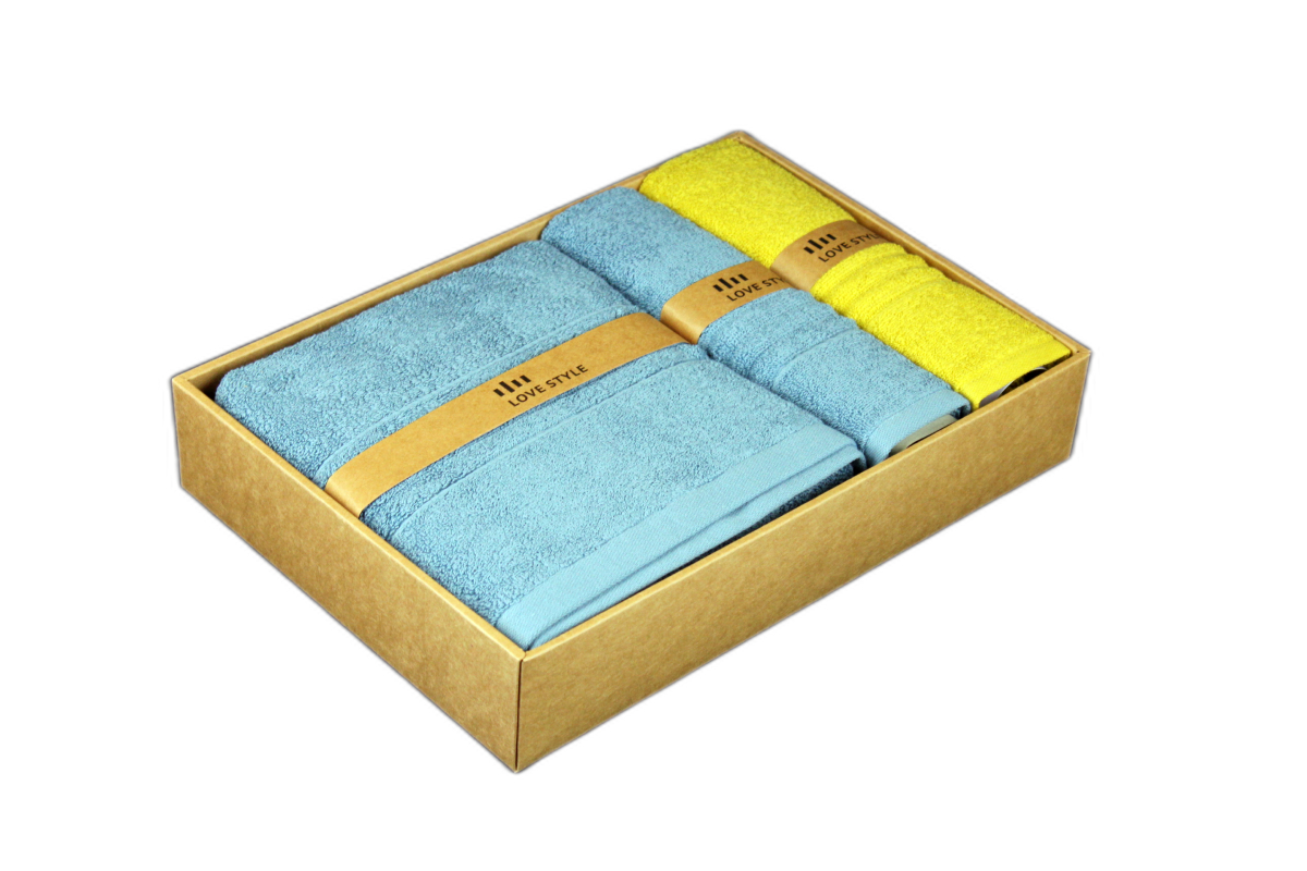 LOVE STYLE Gift set of towels in a box 70x130cm 1 pc., 35x70cm 2 pcs.
